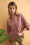 Camisa rayas alma lavada marrón