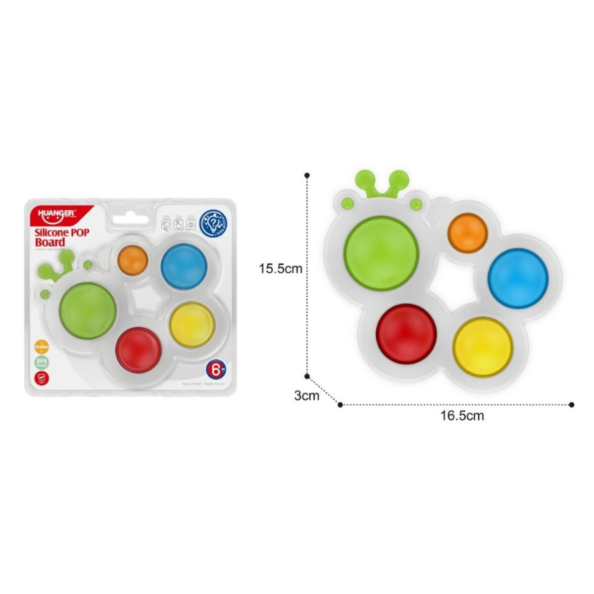 Pop It Huanger Sensorial De Silicona Con Diseño De Oruga Ub - ORIGINAL 