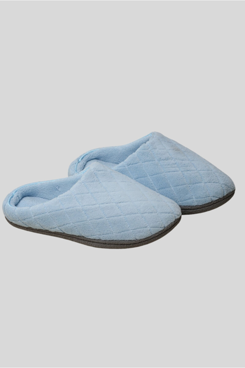 PANTUFLA ROMBOS CELESTE