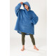 Buzo Manta Con Capucha Polar y Corderito unisex Azul