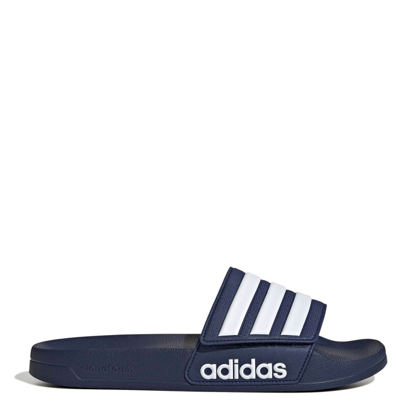 Sandalias Unisex Adidas Adilette Shower Velcro Azul - Blanco