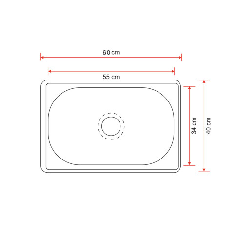 Pileta Cocina Acero Inox 60x40 DGC 000