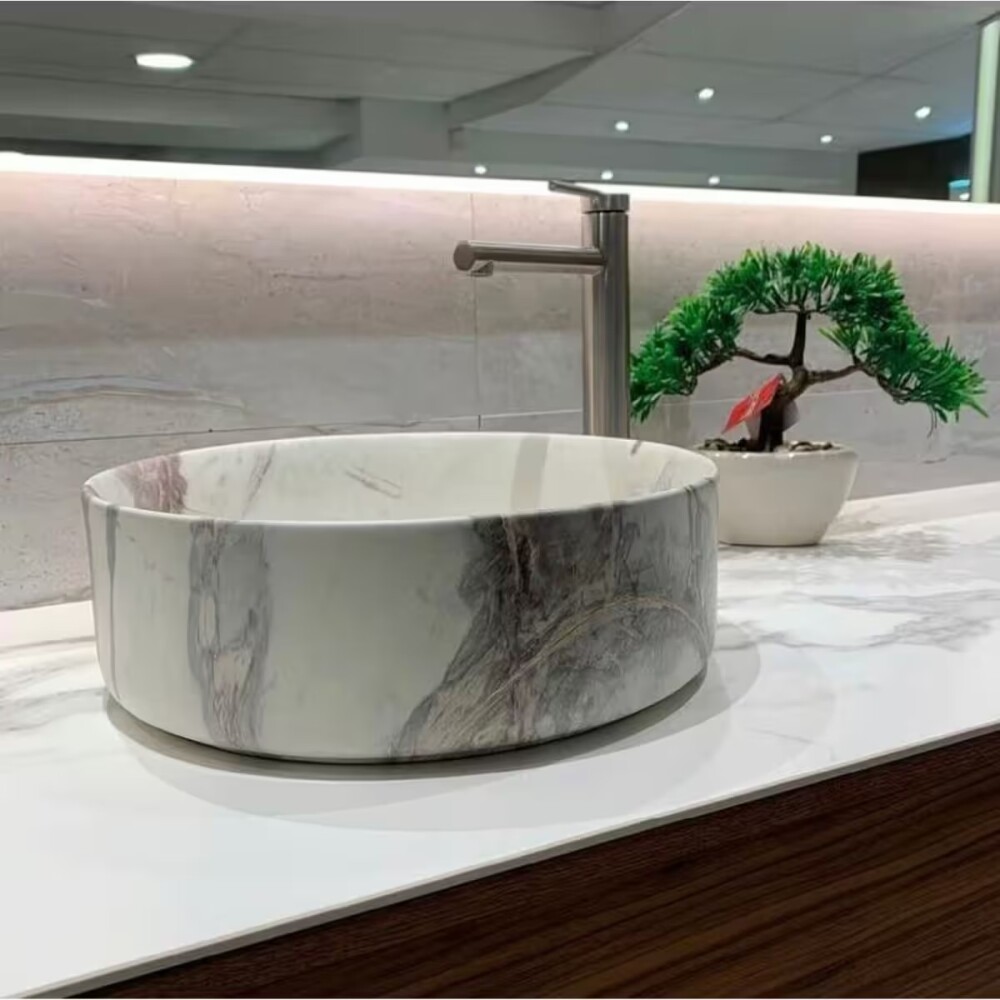 Bacha de apoyo redonda 36 cm calacata Dmc Bacha De Apoyo Redonda 36 Cm Calacata Dmc