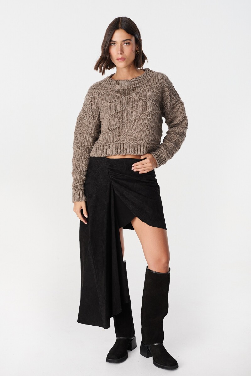 Falda Leather Lazo Negro