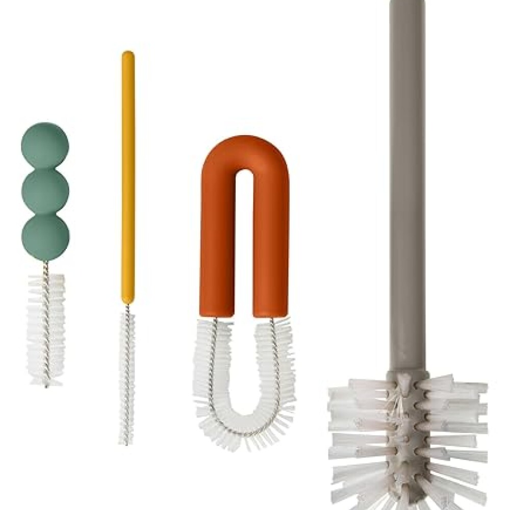 Set de cepillos limpia Biberones Cactus con base Boon MOD beige