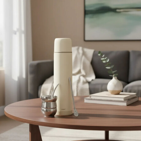 Set Matero Termo Bala 750ml +mate 140ml +bombilla regalo Plateado