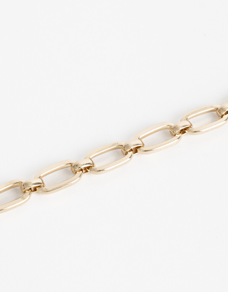 Pulseras Flexibles Metal Pulsera Flexible Eslabones Dorados - Dorado
