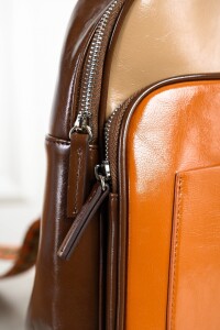 Mochila Midi Combinada Marron