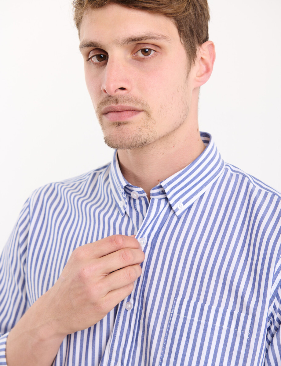 012590 CAMISA HARRY Azul/blanco