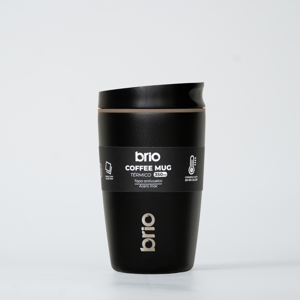Vaso Térmico Brio Café Jarra Mug 350ml Acero Inoxidable - Negro 