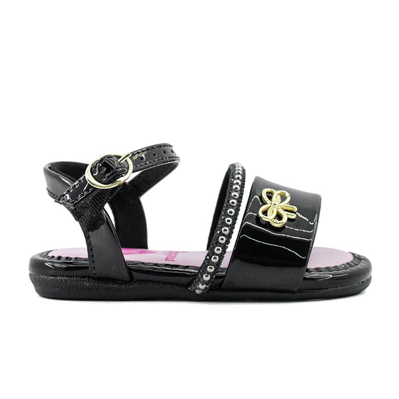 Sandalia Molekinha de Niños - 2112.771-28408 Negro-rosa Claro