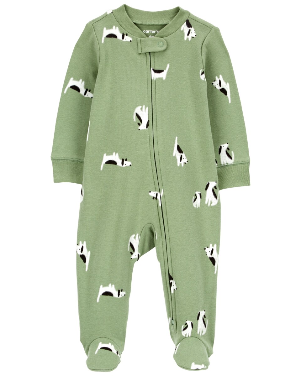 Pijama 1 pieza de algodón, con pie, diseño perros 