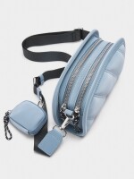 Bolso Bandolera Textura Suave Y Colgante azul