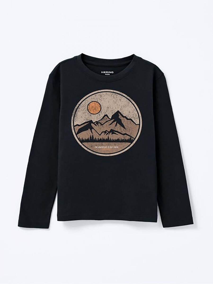 CAMISETA INFANTIL CON ESTAMPA - NEGRO 