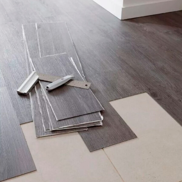 Piso Diseño Simil Madera Vinilico X20 M2 Tablillas Adhesivo Variante Color Gris