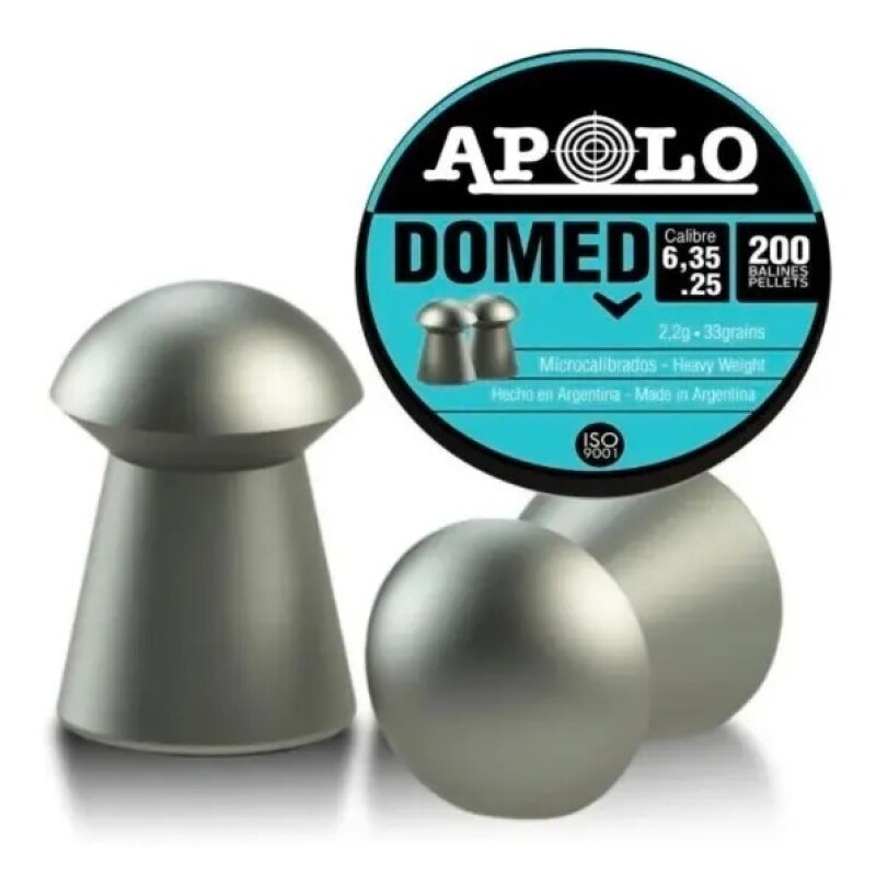 Chumbos Apolo Domed 6.35 Mm 200 Unidades 25 Grains Chumbos Apolo Domed 6.35 Mm 200 Unidades 25 Grains