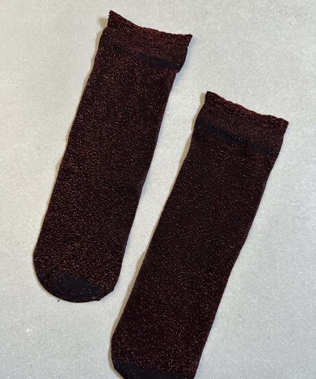 MEDIAS CORTAS LUREX BORDEAUX