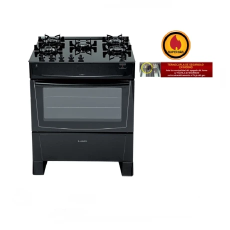 Cocina a Gas 5 Hornallas James C 695 V - 7695 NEGRO