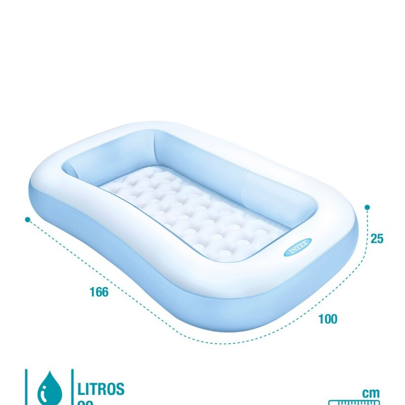 INTEX PISCINA INFLABLE RECTANGULAR PARA NIÑO 166 X 100 X 28 CMS 102 LITROS Intex Piscina Inflable Rectangular Para Niño 166 X 100 X 28 Cms 102 Litros