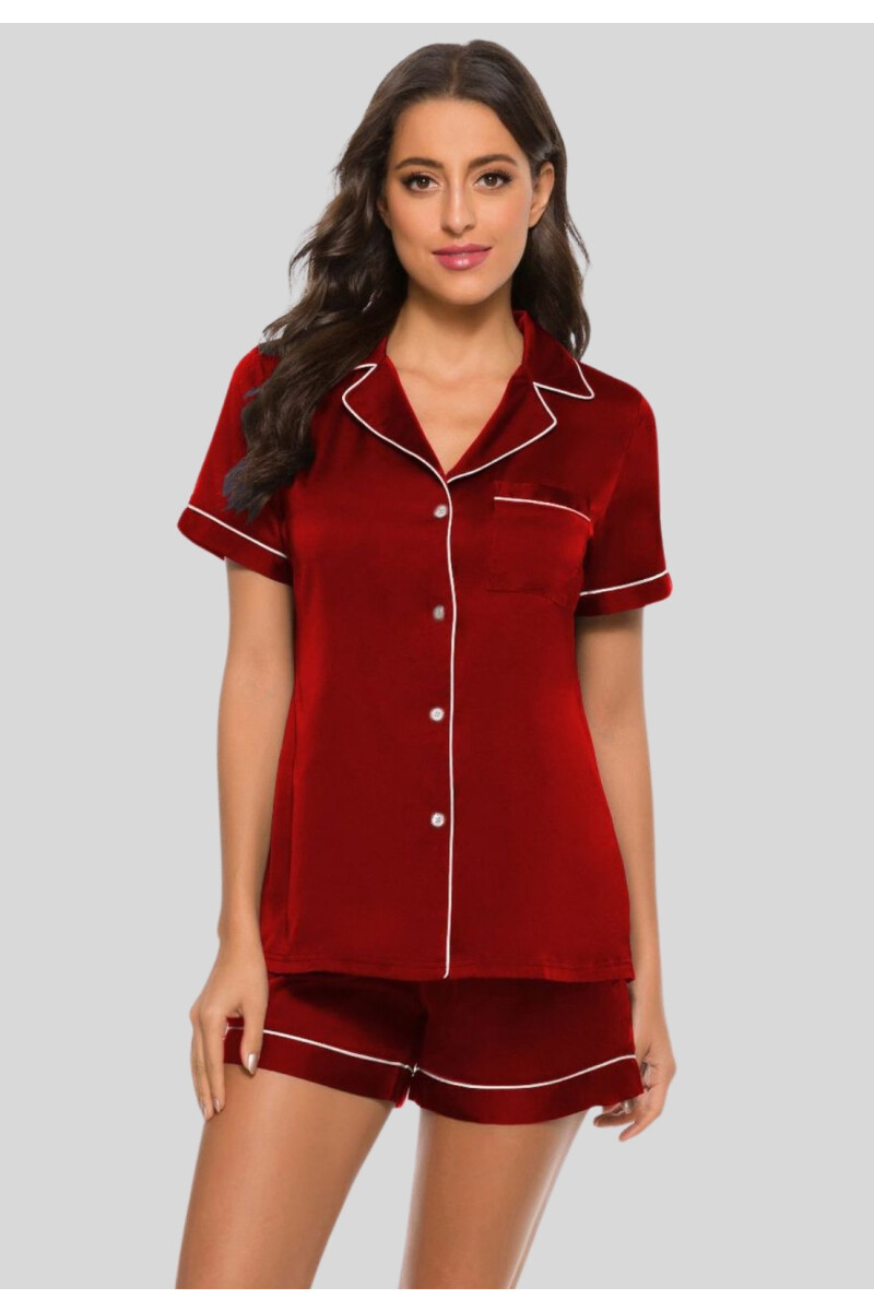PIJAMA SEDA ROJO