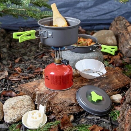 Juego de ollas para camping - 6 piezas Verde