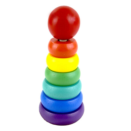 TORRE DE ENCASTRE 7PCS MADERA C/AROS 14CM ALTO MULTICOLOR TORRE DE ENCASTRE 7PCS MADERA C/AROS 14CM ALTO MULTICOLOR