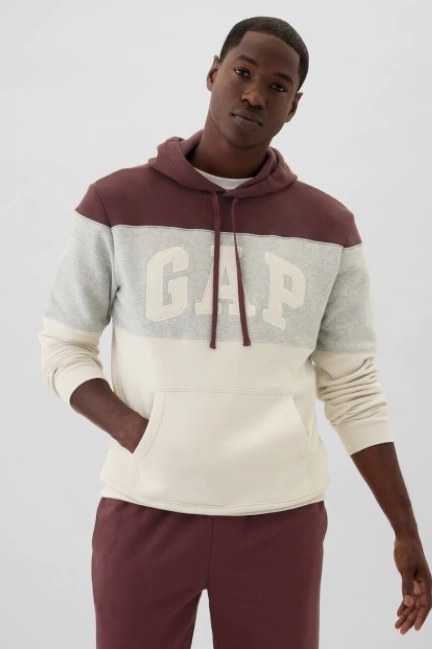 Canguro Logo Gap Color Block Hombre Noir Red 796