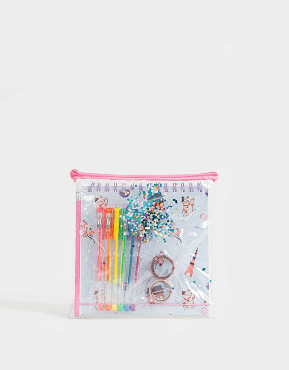 Set De Librería Scrapbook ''Tokyo'' - Combinacion Multicolor 