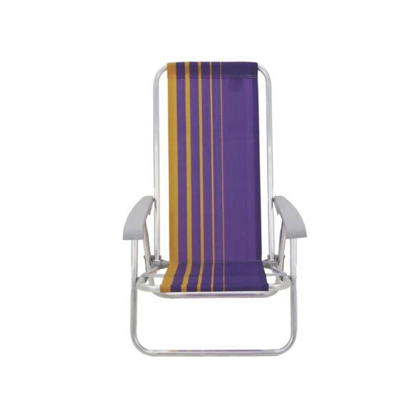 Silla playera aluminio y tela violeta y amarillo TD0922