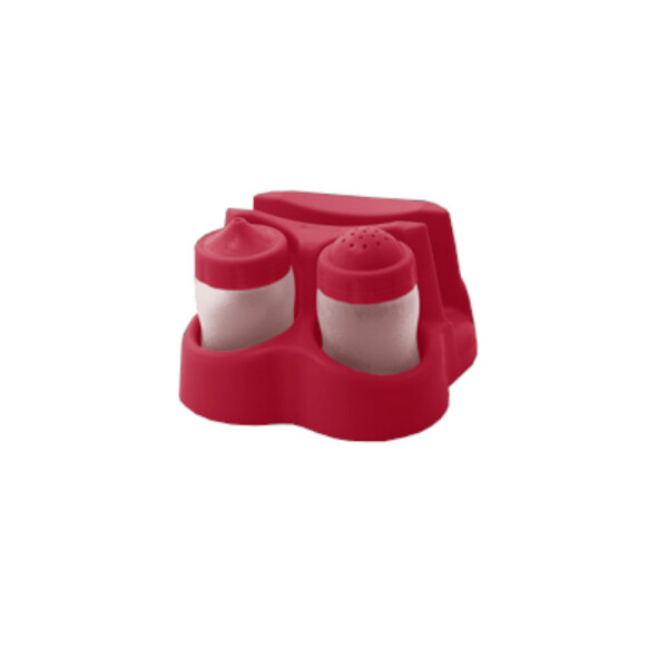 SERVILLETERO CON SALERO Y PORTA MONDADIENTES ROJO