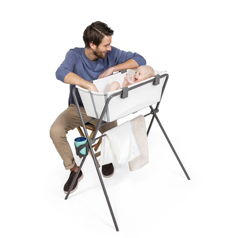 Baño Plegable Flexi Bath Blanco / Gris + Soporte Cuchara Stokke Baño Plegable Flexi Bath Blanco / Gris + Soporte Cuchara Stokke