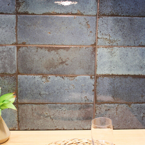 Ceramica Tipo Brick Destonificada Brillo 33.3X59.2Cm Pared GAMAS DE AZUL