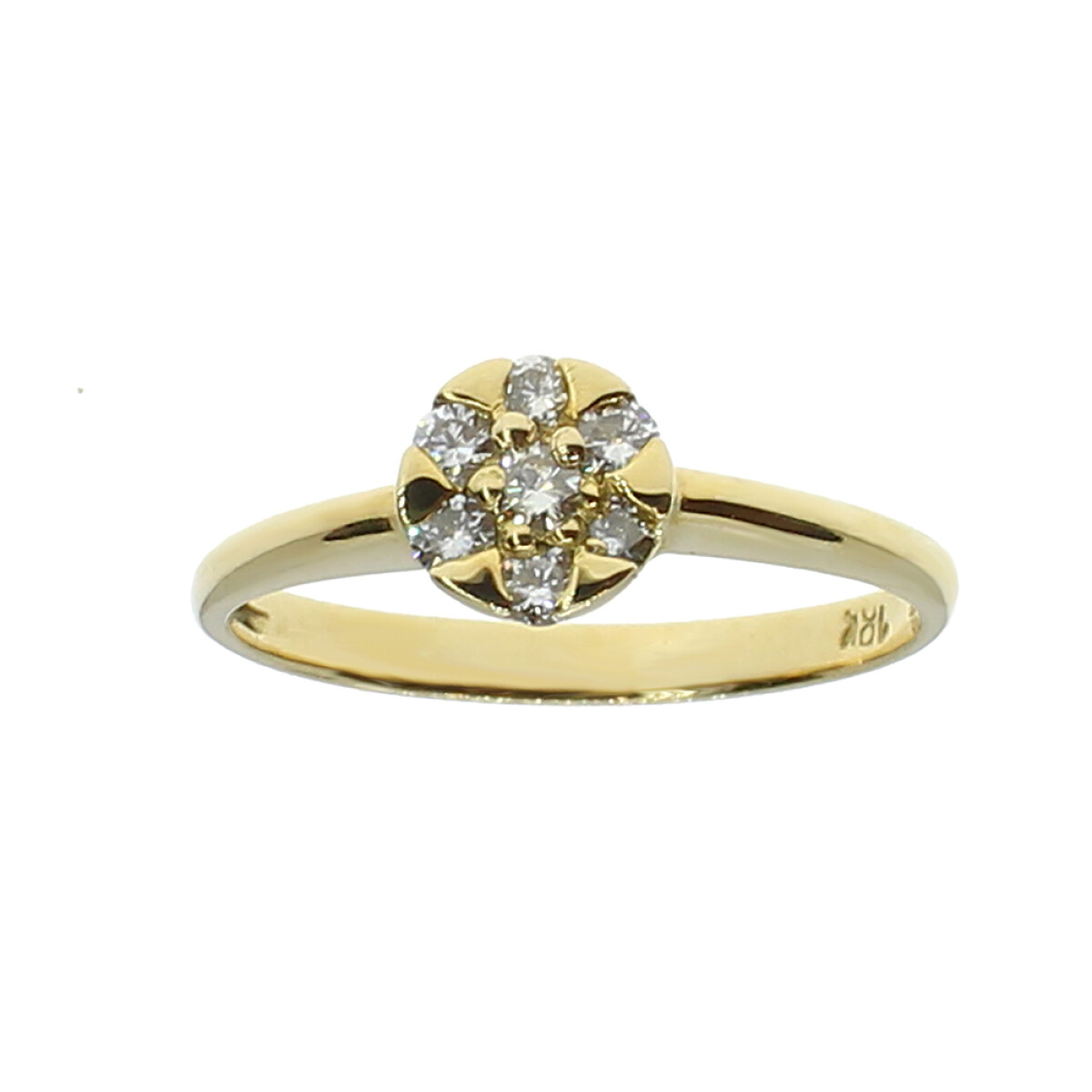 Anillo de oro amarillo 18k con brillantes N8716 