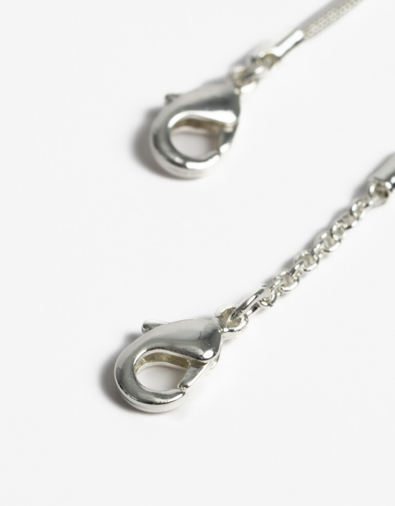 Pulseras Flexibles Sets Cubic zirconia Set De Pulseras Flexibles Bañado En Plata - Plateado