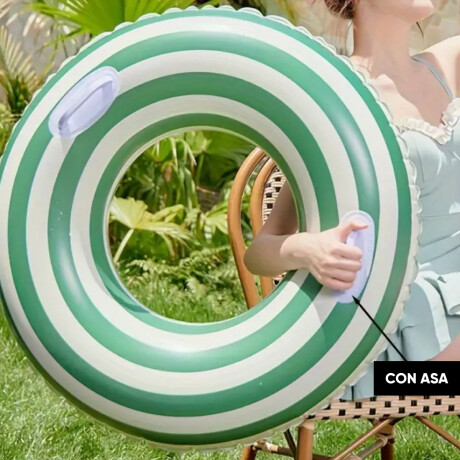 Flotador inflable rodondo a rayas Verde
