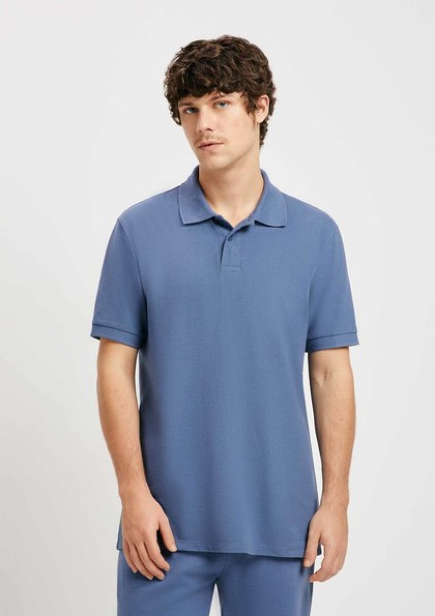 CAMISA POLO MM MASC - AZUL MEDIO 