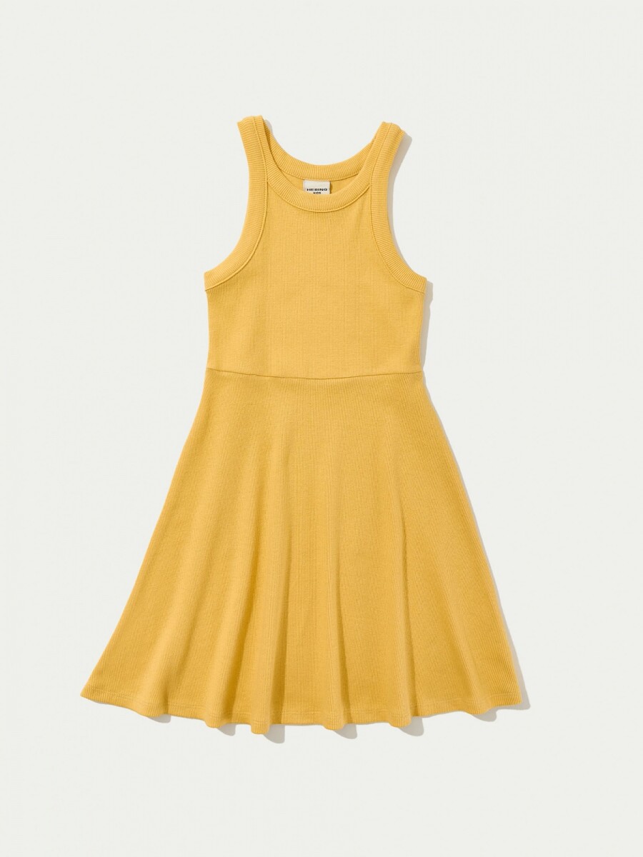 VESTIDO INFANTIL CORTO SIN MANGAS - AMARILLO 