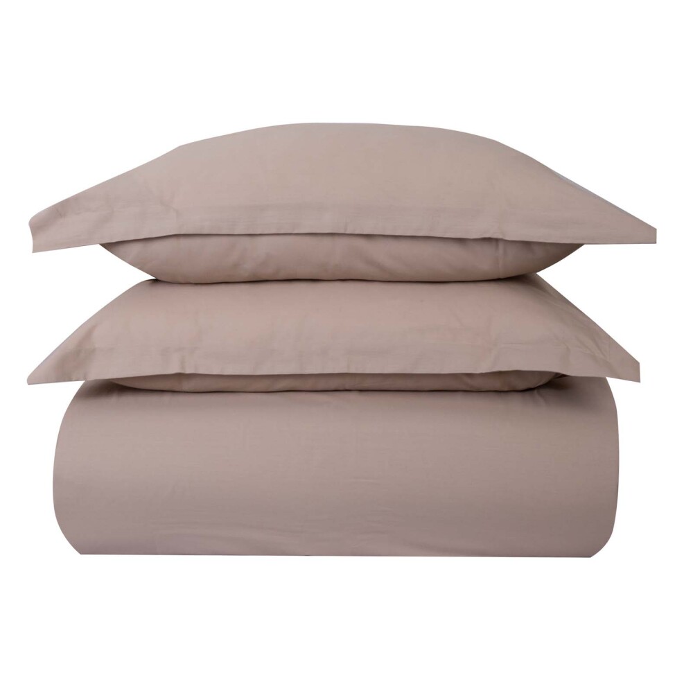 SET FUNDA NÓRDICA 1 1/2 PLAZA ALGODON MARRON COTTON BASIC 180H TOSTADO