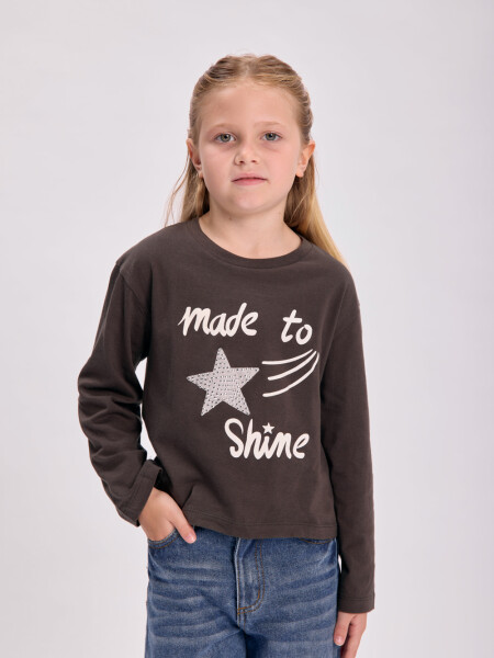 Remera estampa Shine Gris