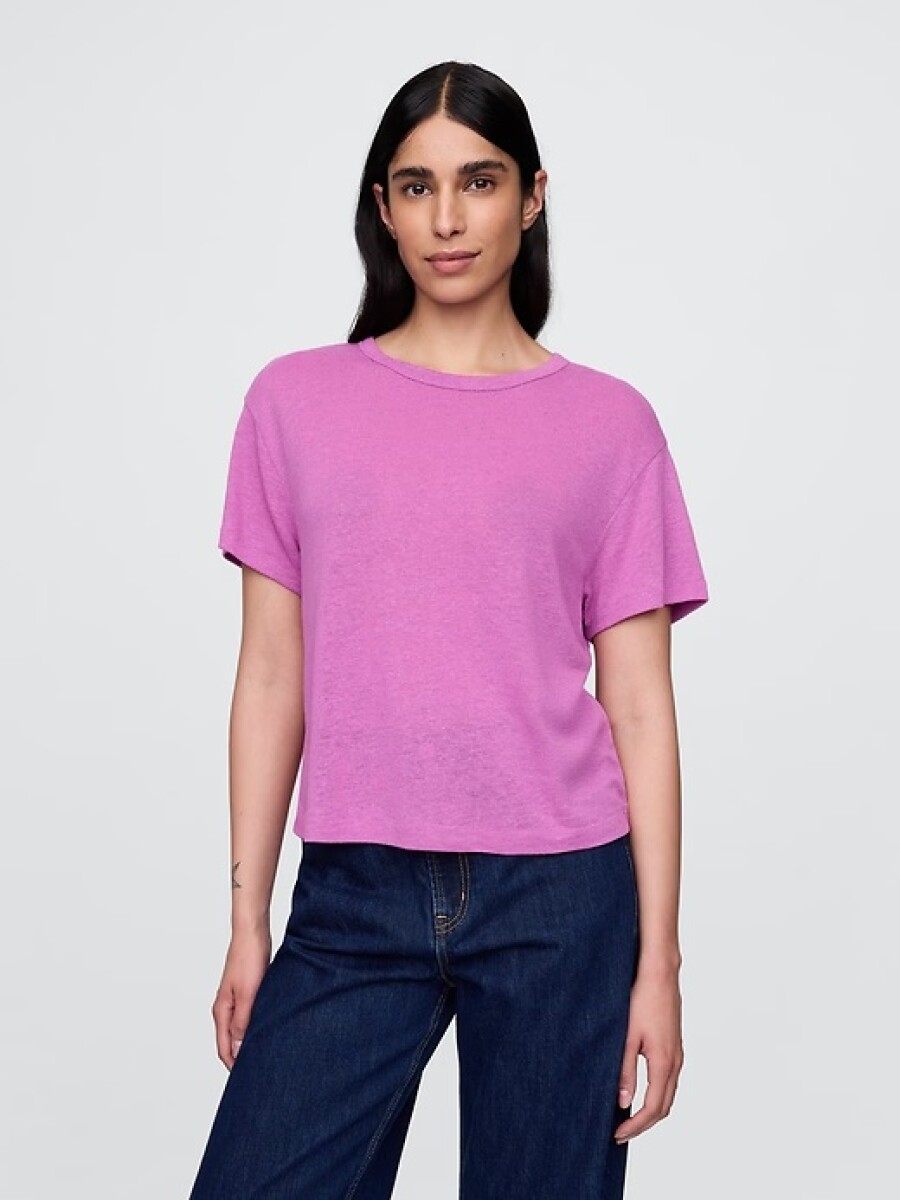 Remera De Lino Editor Mujer - Cattelya Orchid 183223 