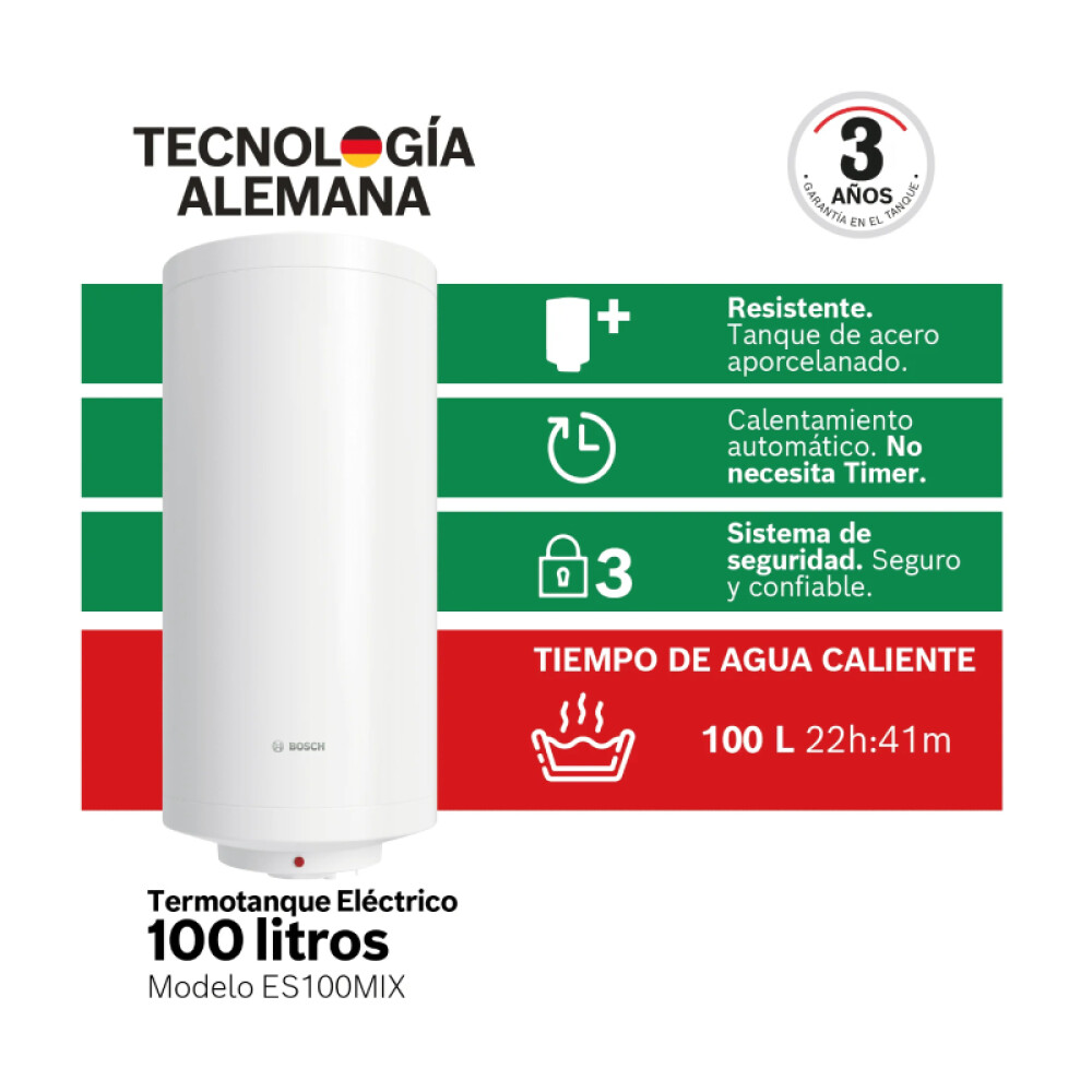 Termotanque de acero eléctrico 100 Lts Termotanque de acero eléctrico 100 Lts