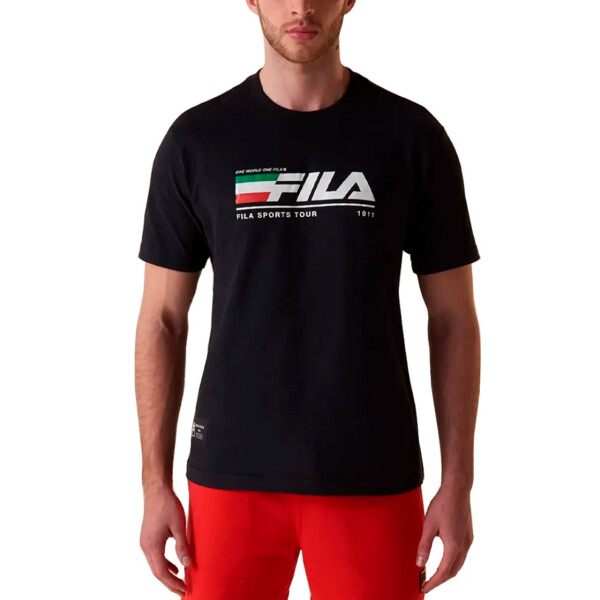 FILA Comfort tour motor sport Remera manga corta casual para hombre - Negro Negro