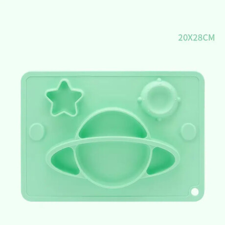 Platos c/Formas en Tapete Individual Comida Bebé en Silicona Verde