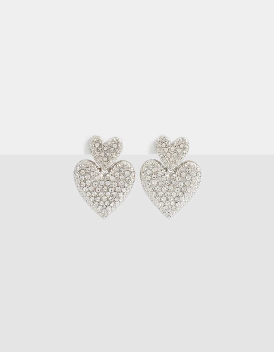 Aros Colgantes Cortos Con Strass 