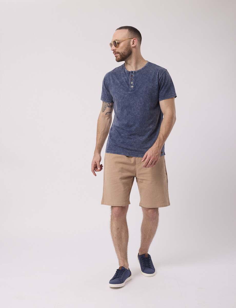 T-shirt estoneada azul marino