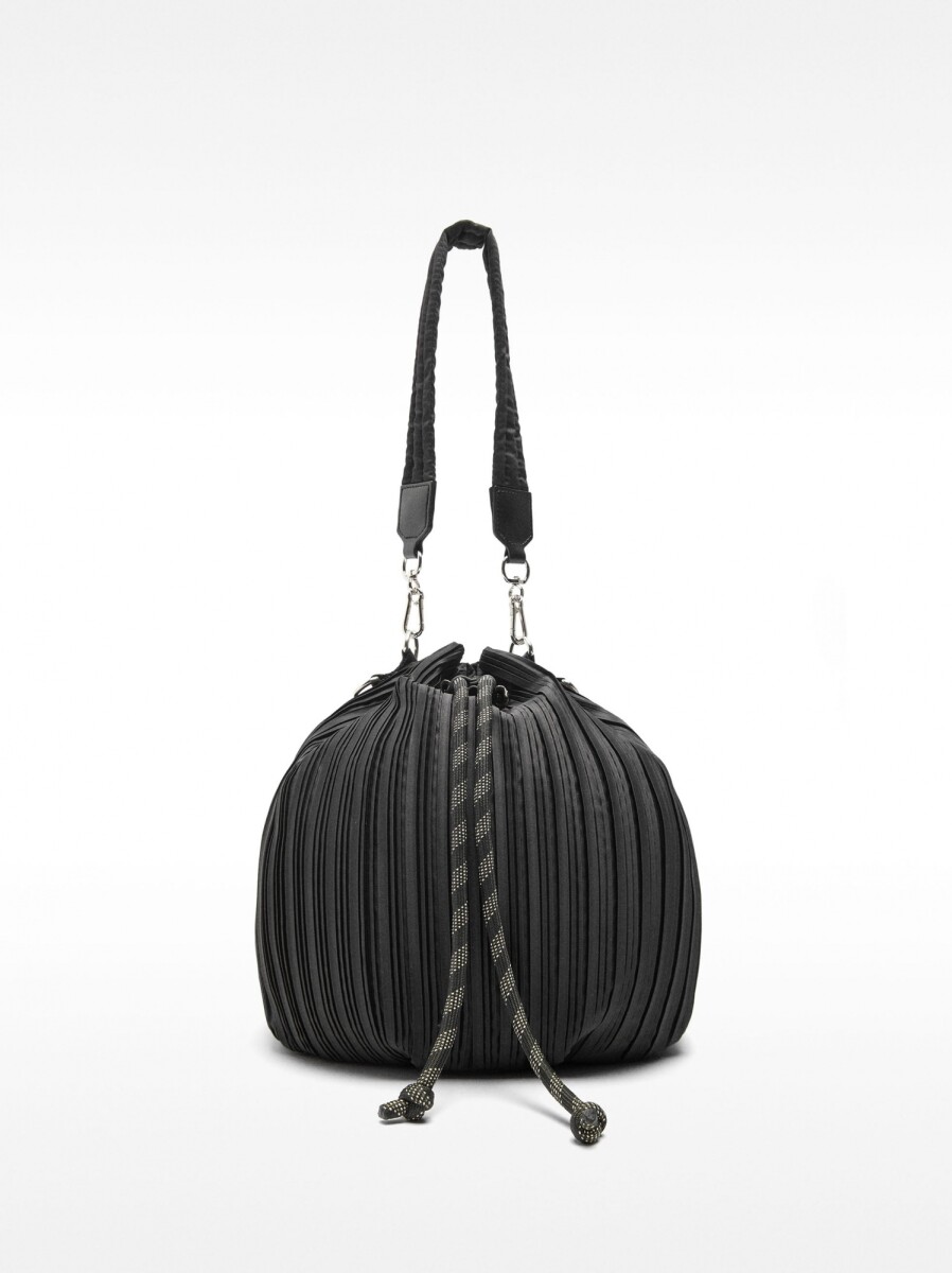 Bolso Bucket Plisado - negro 