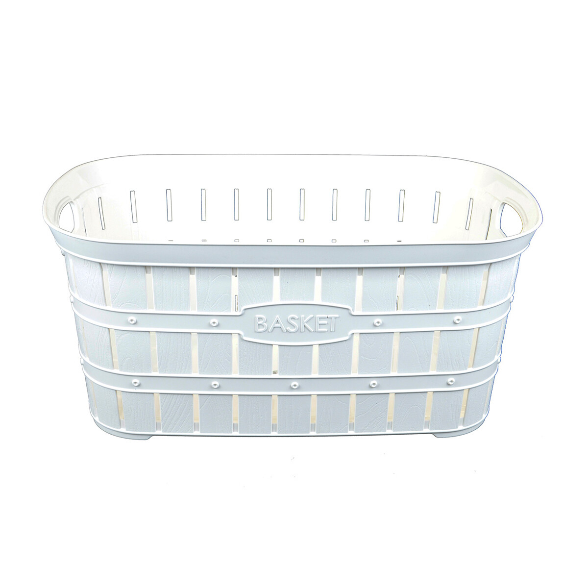 Cesto para ropa símil bambú 40 lts - BLANCO 