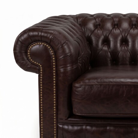 Sofá Chesterfield Novo - Cuero Básico - 1 cuerpo Café - (Preventa)