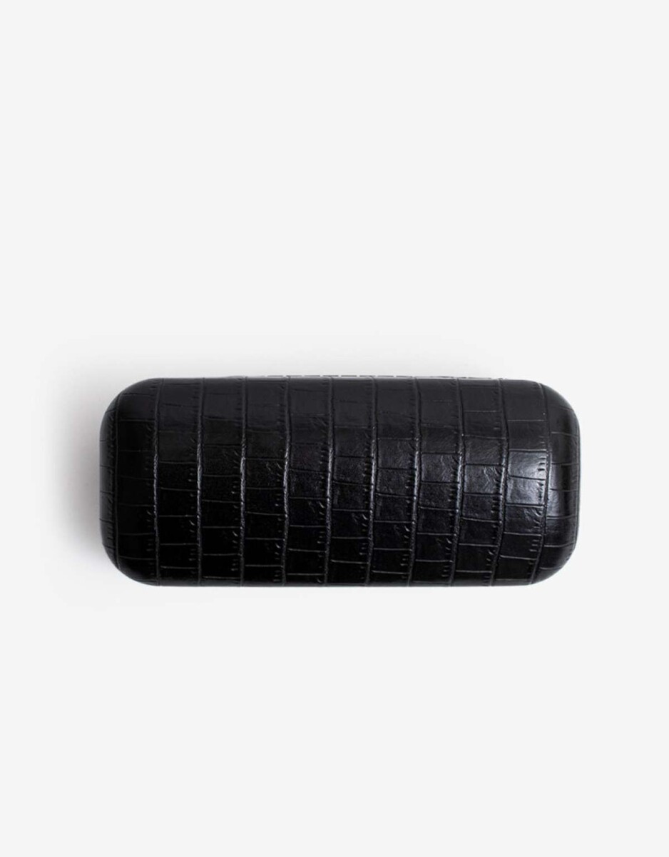 Estuche Rígido De Pu Crocco - Negro 