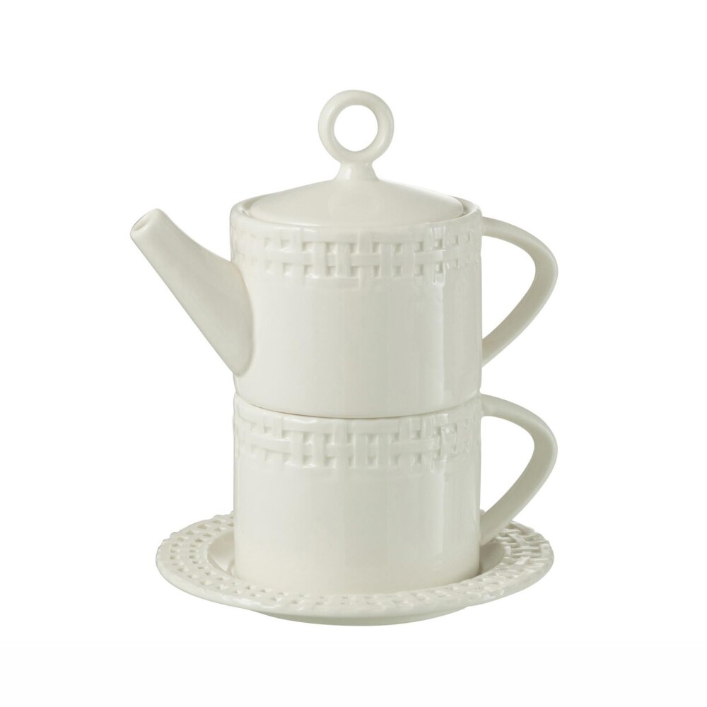 TETERA C/TAZA CERAMICA BLANCO SUZIE